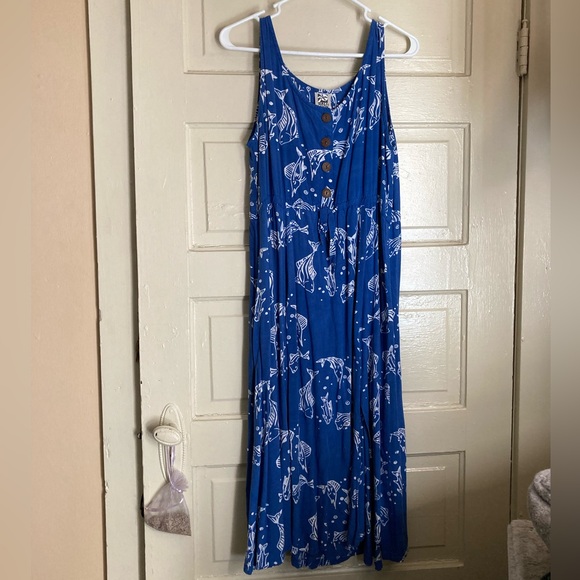 Bali Moon Ocean Fish Pattern Dress - Picture 1 of 7